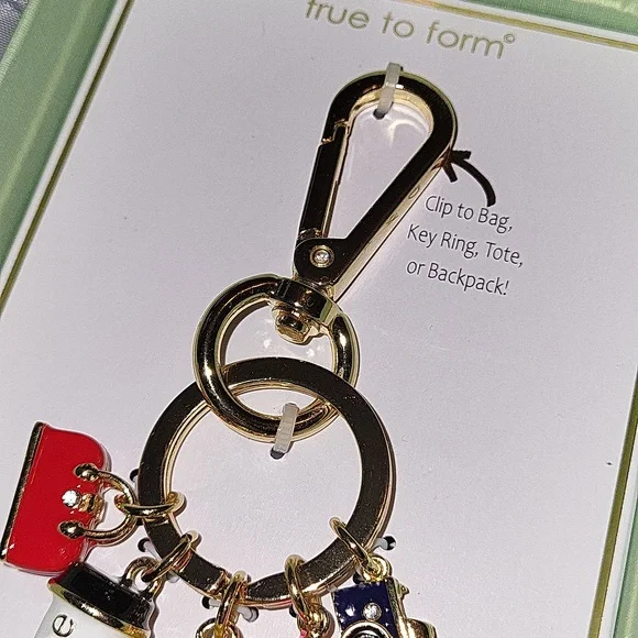 Taxi, Coffee, Camera, Satchel Stiletto Handbag Charm And Key Ring - Picture 2 of 4